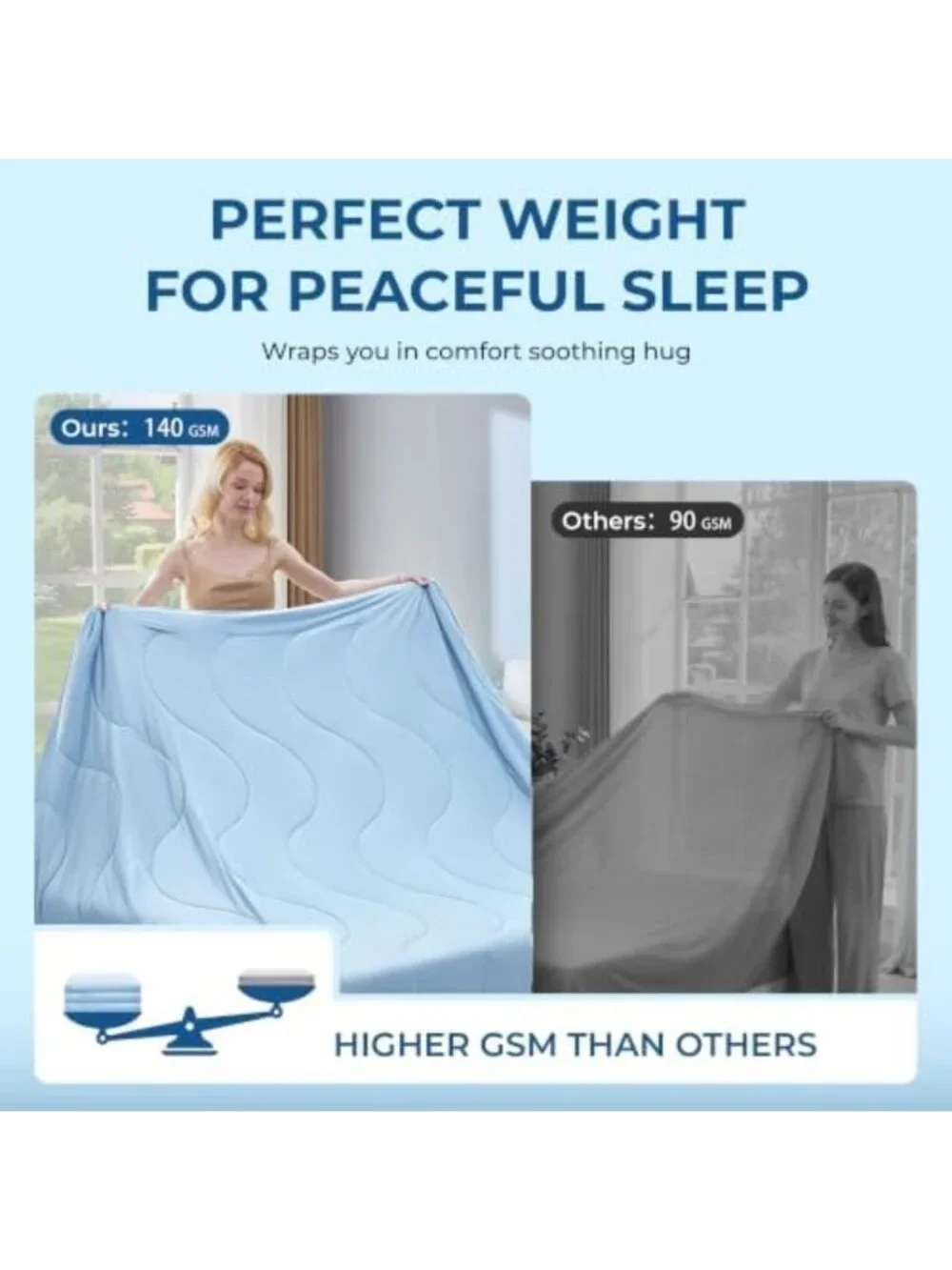 Cooling Comforter Set Full/Queen with 2 Pillowcases - Soft Lightweight Summer
